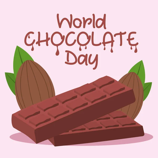 Illustrazione Vettoriale Della Giornata Mondiale Del Cioccolato — Vettoriale Stock