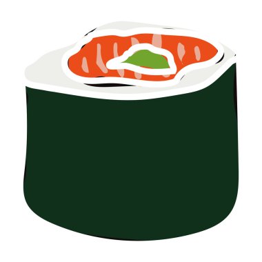 Renkli suşi retro taslak Vektör illüstrasyonu