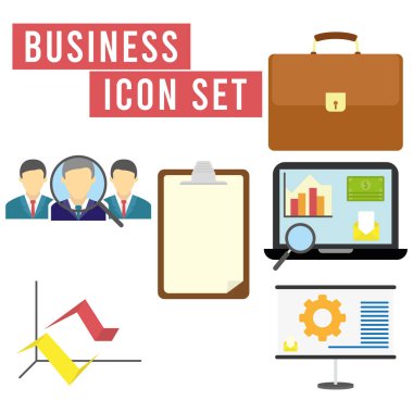 İş simgeleri Vektör illüstrasyonunu ayarladı