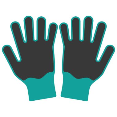 Renkli bahçe eldivenleri ikonu Vektör illüstrasyonu