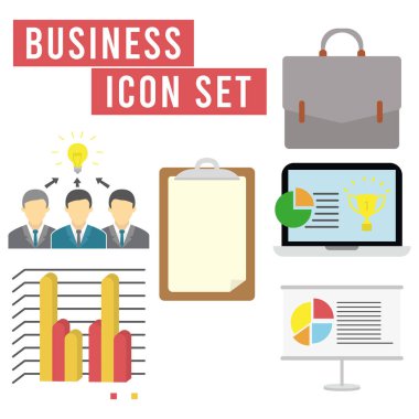 İş simgeleri Vektör illüstrasyonunu ayarladı