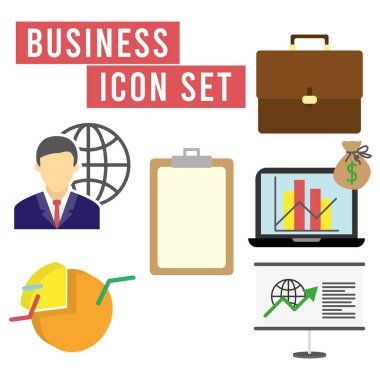 İş simgeleri Vektör illüstrasyonunu ayarladı