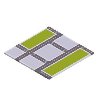 Isometric boş sokak vektörü illüstrasyonu