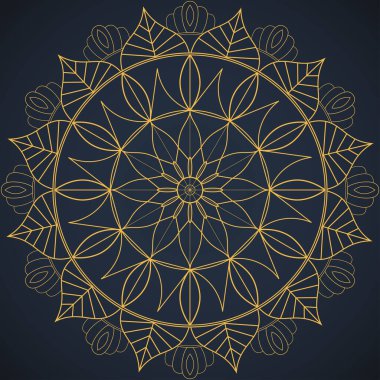 Altın mandala desenli Vektör illüstrasyonu