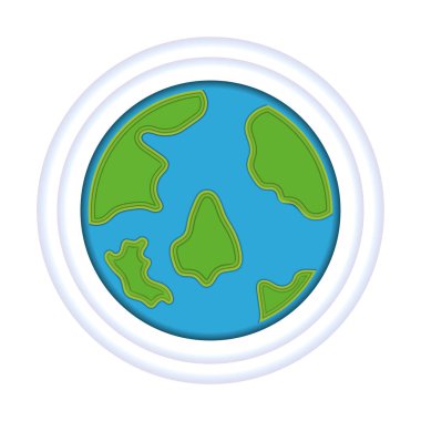 İzole edilmiş renkli gezegen Dünya ikonu Vektör illüstrasyonu