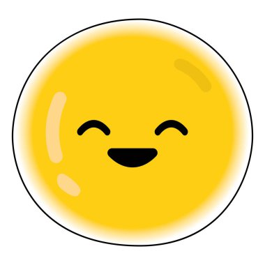 Şirin mutlu emoji simgesi Vektör illüstrasyonu