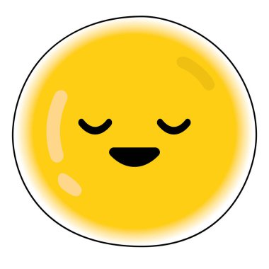 Şirin mutlu emoji simgesi Vektör illüstrasyonu