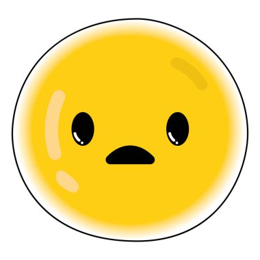 Şirin üzgün emoji simgesi Vektör illüstrasyonu