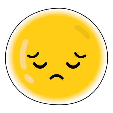 Şirin üzgün emoji simgesi Vektör illüstrasyonu