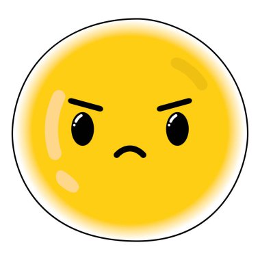 Şirin kızgın emoji simgesi Vektör illüstrasyonu