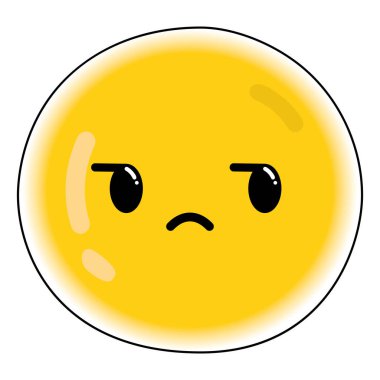 Sevimli duygusuz emoji simgesi Vektör illüstrasyonu