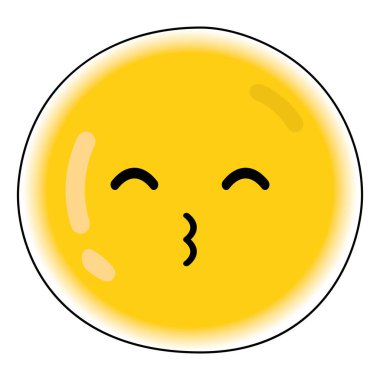 Şirin mutlu emoji simgesi Vektör illüstrasyonu