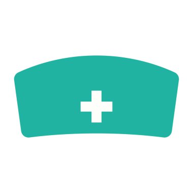 Renkli hemşire şapkası ikonu Vektör illüstrasyonu