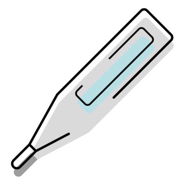 Renkli termometre tıbbi ikon Vektör illüstrasyonu