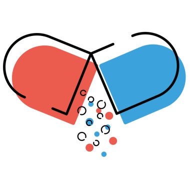 Renkli ilaç ikonu Vektör illüstrasyonu