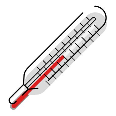 Renkli termometre tıbbi ikon Vektör illüstrasyonu
