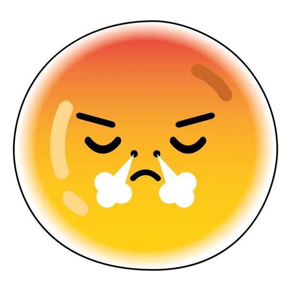 Cute angry emoji icon Vector illustration