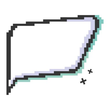 Boş pikselli çizgi roman sohbet vektörü illüstrasyonuName