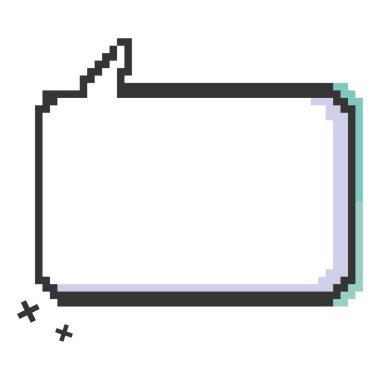 Boş pikselli çizgi roman sohbet vektörü illüstrasyonuName