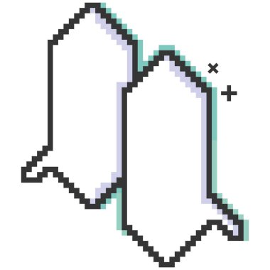 Boş pikselli çizgi roman sohbet vektörü illüstrasyonuName