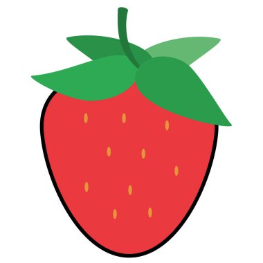 Renkli çilek meyve ikonu Vektör illüstrasyonu