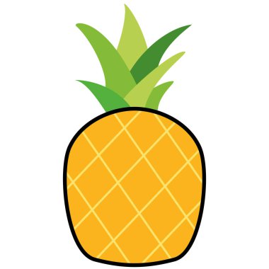 Renkli ananas meyve ikonu Vektör illüstrasyonu