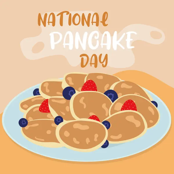 Giornata Nazionale Pancake Sfondo Vettore Illustrazione Illustrazione Stock