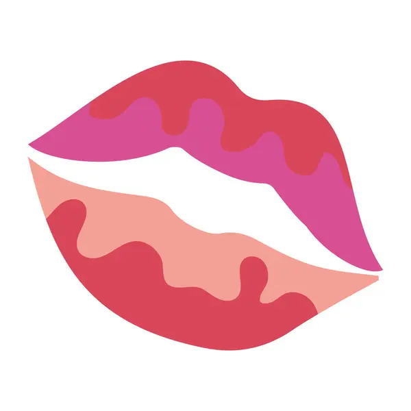 隔離された着色された唇のアイコン 女性の口のベクターのイラスト ストックベクター