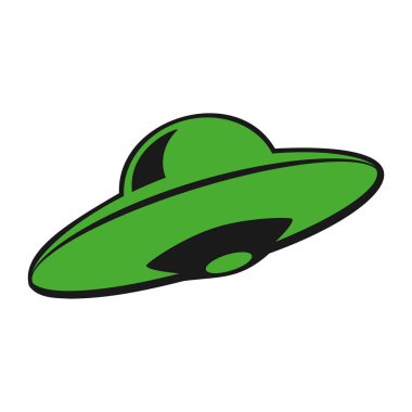 Renkli UFO uzay gemisi simgesi Vektör illüstrasyonu