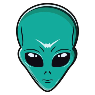 İzole edilmiş sevimli uzaylı avatar Vektör illüstrasyonu