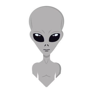 İzole edilmiş sevimli uzaylı avatar Vektör illüstrasyonu