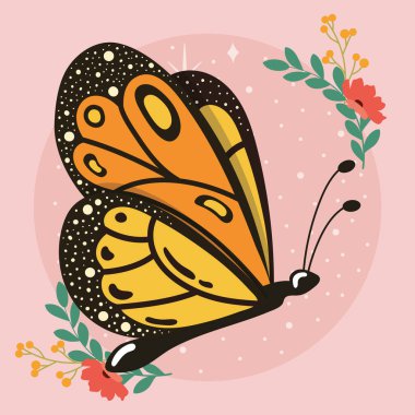 Renkli Kelebek Şirin Böcek Vektörü illüstrasyonu