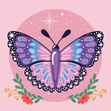 Renkli Kelebek Şirin Böcek Vektörü illüstrasyonu