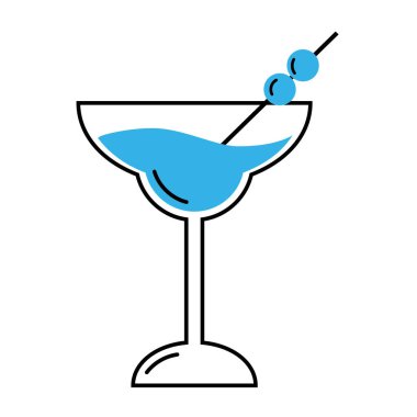 Kokteyl simgesi renkli taslak Vektör illüstrasyonu
