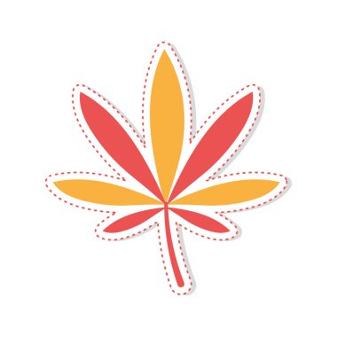 Sonbahar yaprakları etiket simgesi Vektör illüstrasyonuName