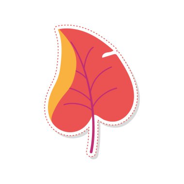 Sonbahar yaprakları etiket simgesi Vektör illüstrasyonuName