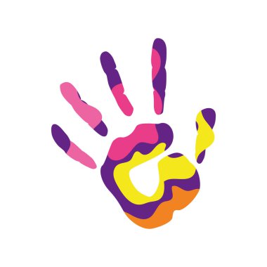 Renkli el simgesi Vektör illüstrasyonu