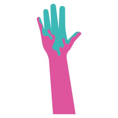 Renkli el simgesi Vektör illüstrasyonu