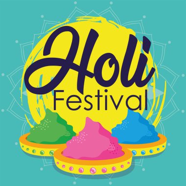 Holi Karnaval poster Vektörü illüstrasyonu