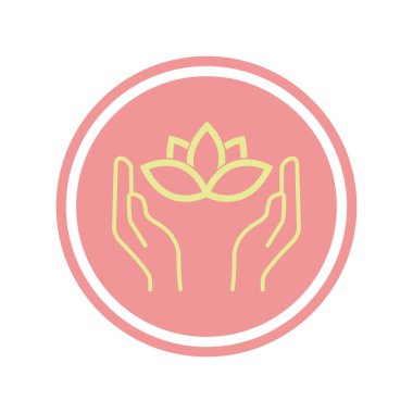 Yoga çıkartma simgesi Sağlıklı yaşam tarzı Vektör illüstrasyonu