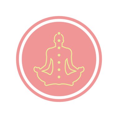 Yoga çıkartma simgesi Sağlıklı yaşam tarzı Vektör illüstrasyonu