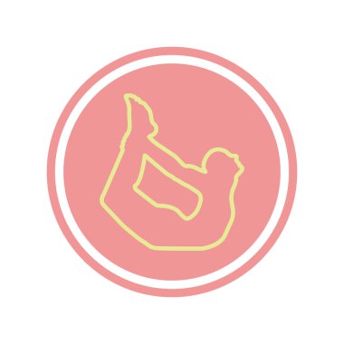 Yoga çıkartma simgesi Sağlıklı yaşam tarzı Vektör illüstrasyonu