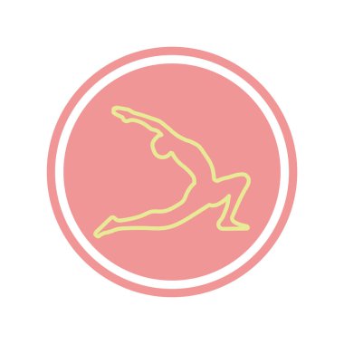 Yoga çıkartma simgesi Sağlıklı yaşam tarzı Vektör illüstrasyonu