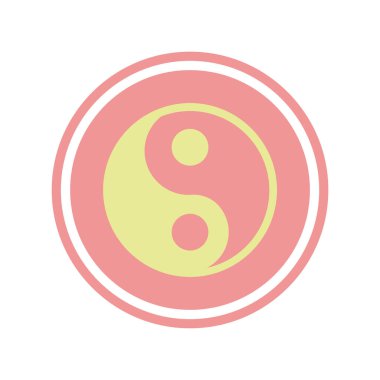 Yoga çıkartma simgesi Sağlıklı yaşam tarzı Vektör illüstrasyonu