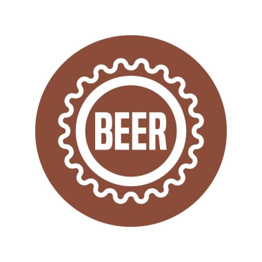 İzole bira ikonu etiketi Vektör illüstrasyonu