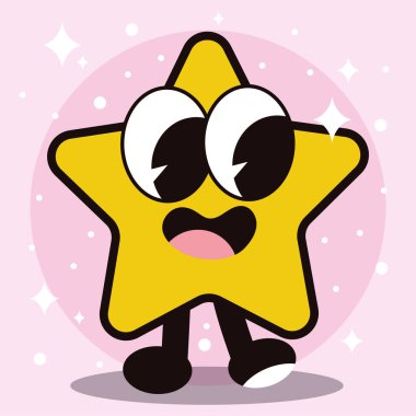 Yıldız modası çizgi film karakteri Vektör illüstrasyonu