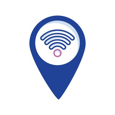 Wi-fi alan ikonu Bağlantı sembolü Vektör illüstrasyonuName