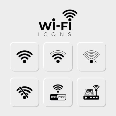 Wi-fi alan simgeleri Bağlantı sembolü illüstrasyonunu ayarladı