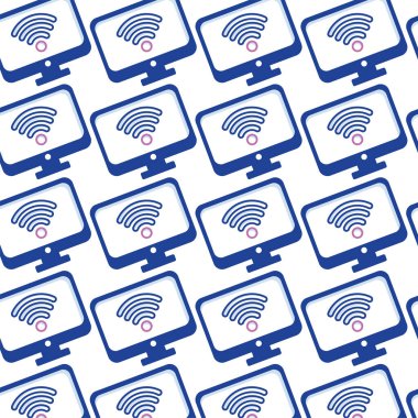 Wi-fi alan simgesi Desen arkaplan vektörü illüstrasyonu