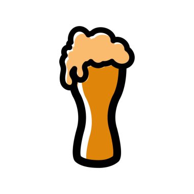 İzole edilmiş cam bira ikonu Vektör illüstrasyonu